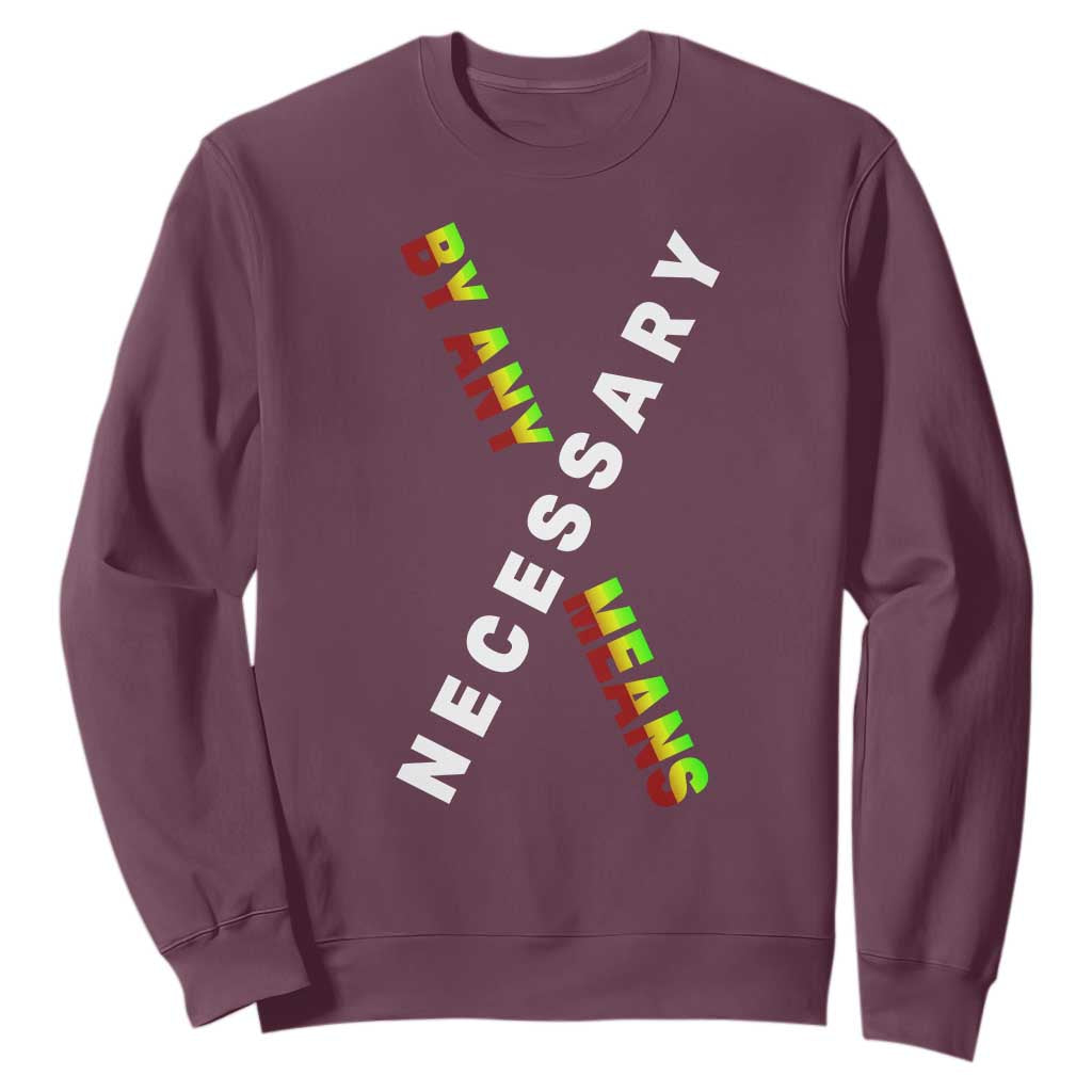 Malcolm X Sweatshirt By Any Means Necessary  Black History