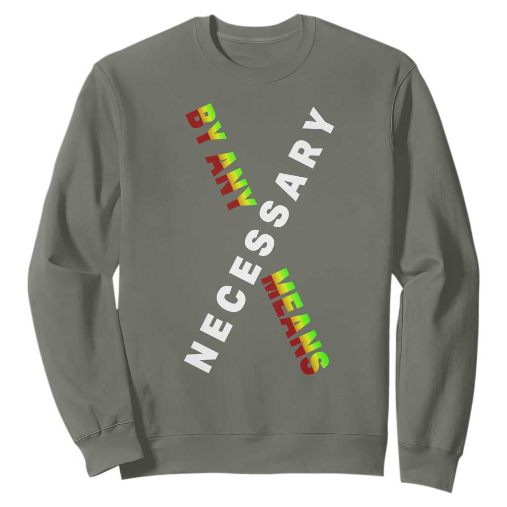 Malcolm X Sweatshirt By Any Means Necessary  Black History