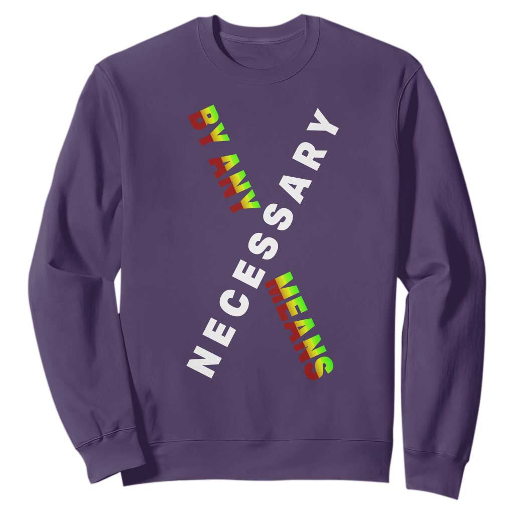 Malcolm X Sweatshirt By Any Means Necessary  Black History