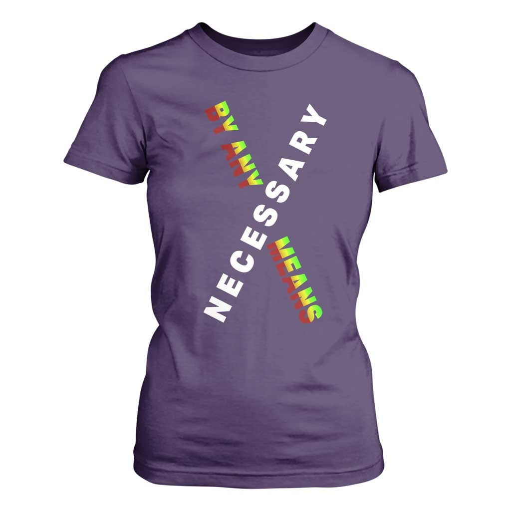Malcolm X T Shirt For Women By Any Means Necessary  Black History