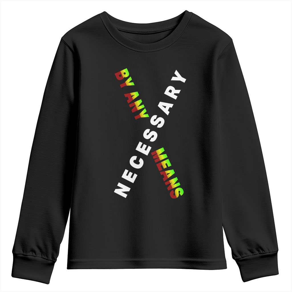 Malcolm X Youth Sweatshirt By Any Means Necessary  Black History