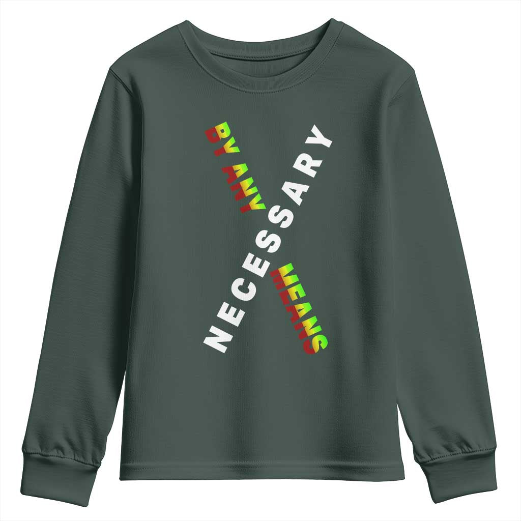 Malcolm X Youth Sweatshirt By Any Means Necessary  Black History