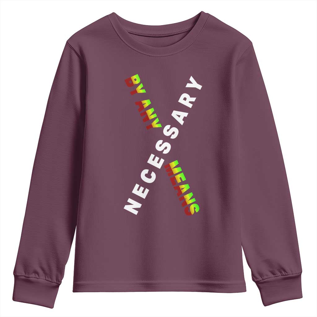 Malcolm X Youth Sweatshirt By Any Means Necessary  Black History