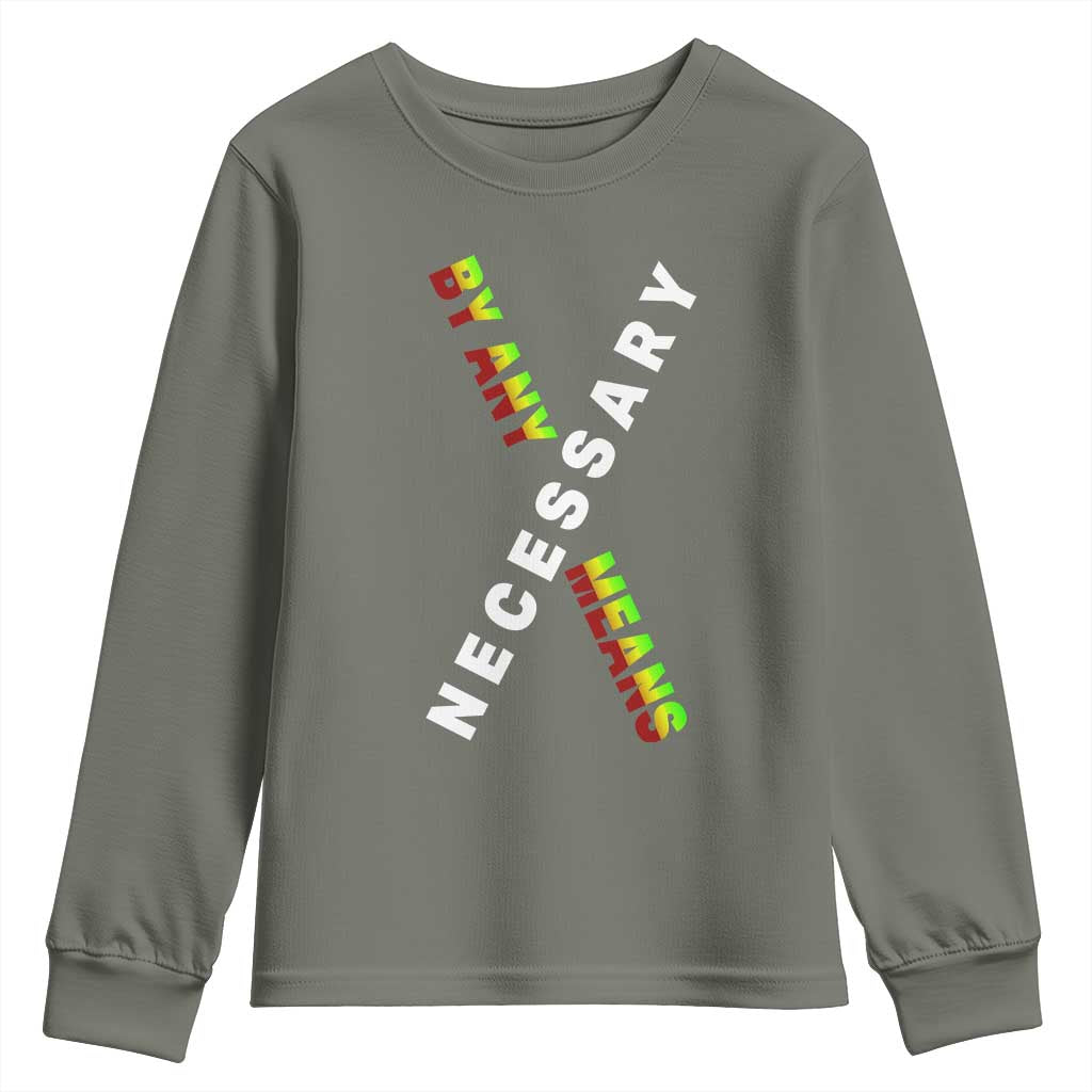 Malcolm X Youth Sweatshirt By Any Means Necessary  Black History