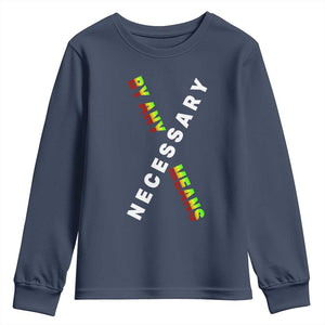 Malcolm X Youth Sweatshirt By Any Means Necessary  Black History
