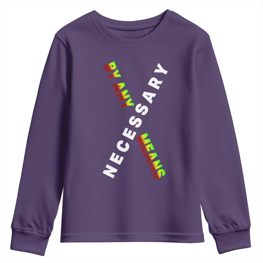 Malcolm X Youth Sweatshirt By Any Means Necessary  Black History