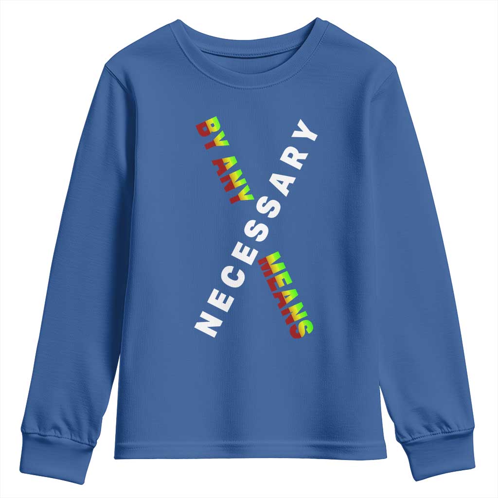 Malcolm X Youth Sweatshirt By Any Means Necessary  Black History