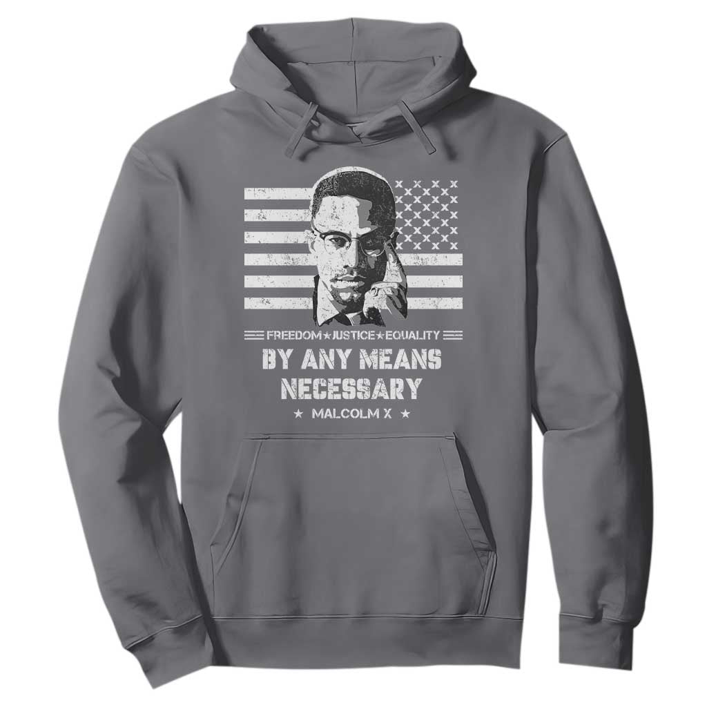 Malcolm X Hoodie By Any Means Necessary American Flag