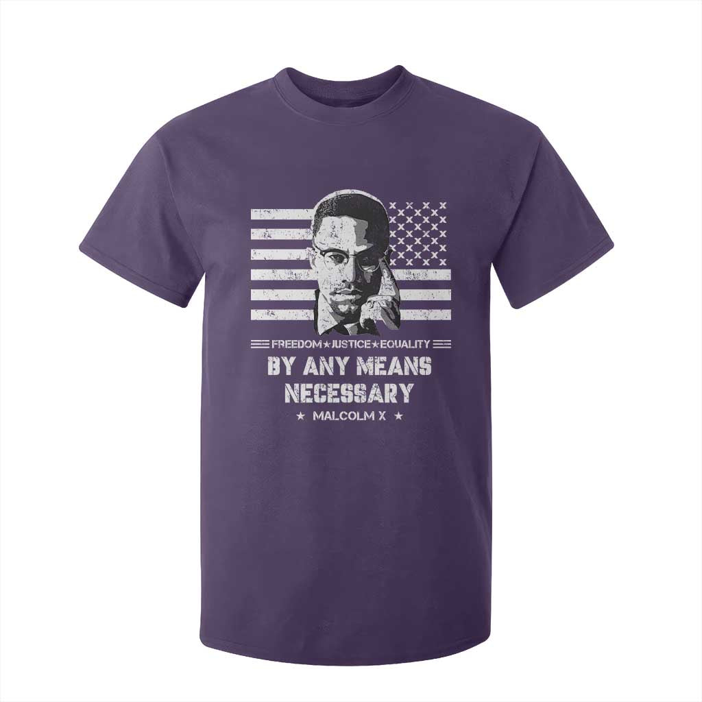 Malcolm X T Shirt For Kid By Any Means Necessary American Flag