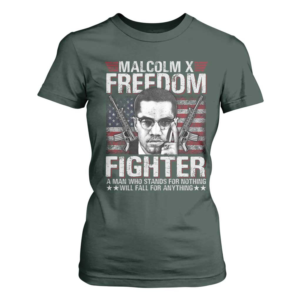 Malcolm X T Shirt For Women A Man Who Stands For Nothing Will Fall For Anything