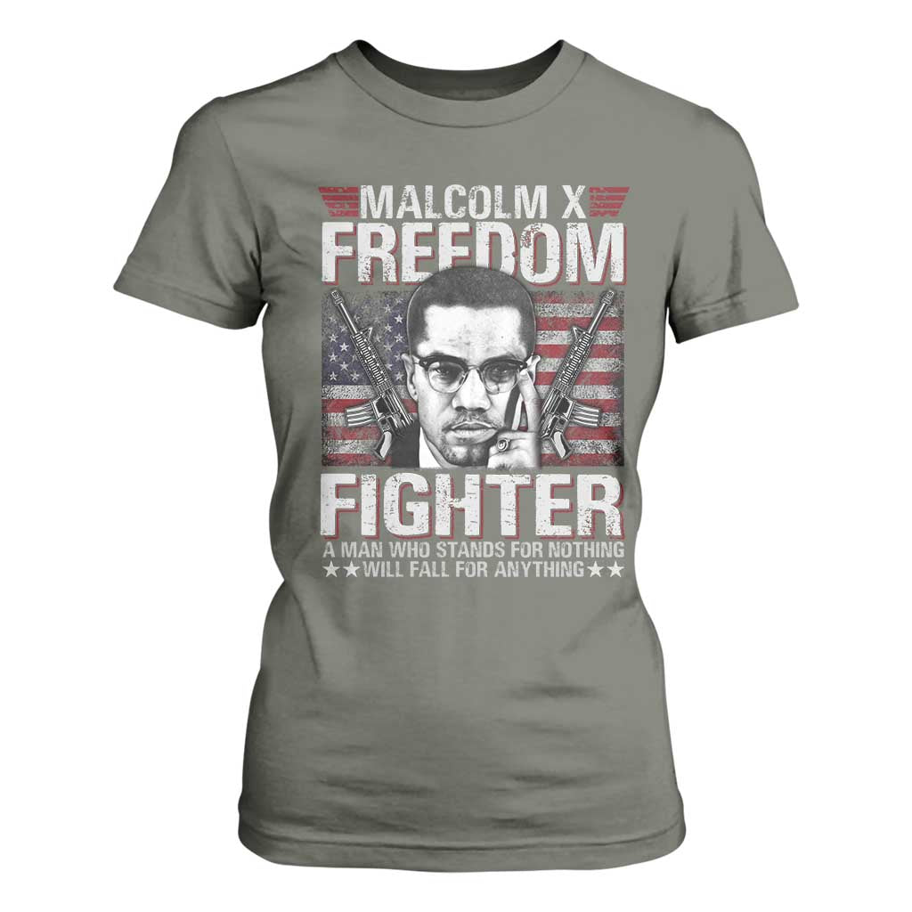 Malcolm X T Shirt For Women A Man Who Stands For Nothing Will Fall For Anything