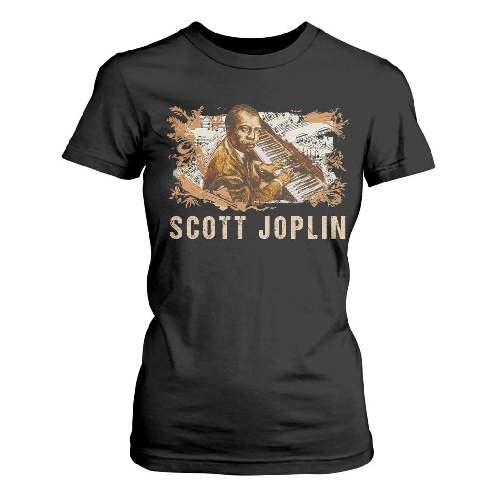 Scott Joplin T Shirt For Women Afro Classical Music Composer Black History