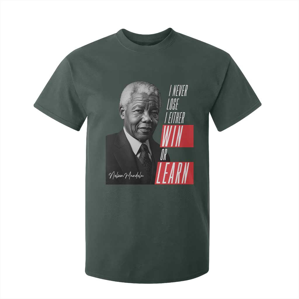 Nelson Mandela's Motivational T Shirt For Kid I Never Lose I Either Win Or Learn