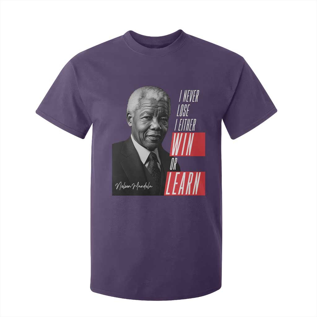 Nelson Mandela's Motivational T Shirt For Kid I Never Lose I Either Win Or Learn