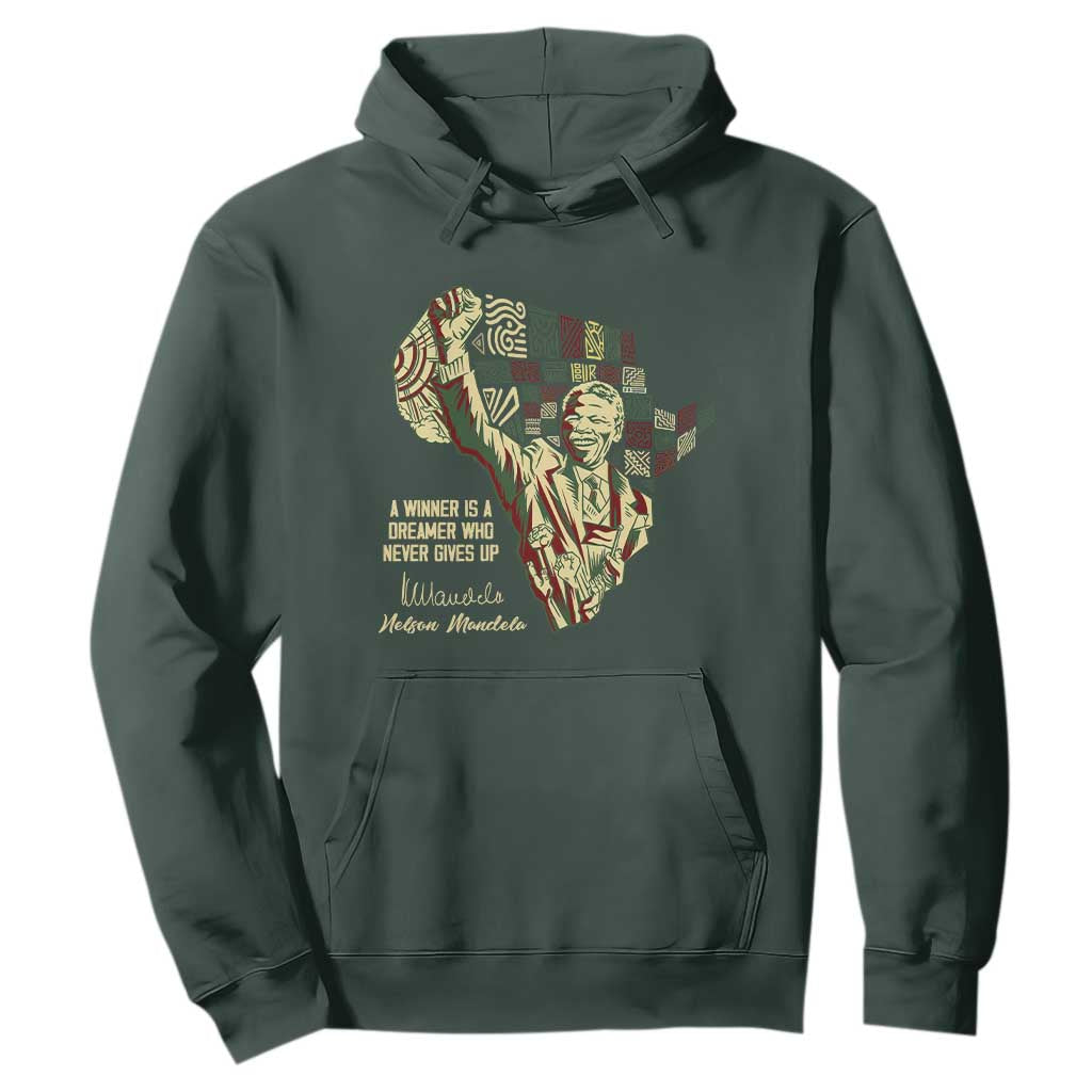 Nelson Mandela Hoodie A Winner Is A Dreamer Who Never Gives Up