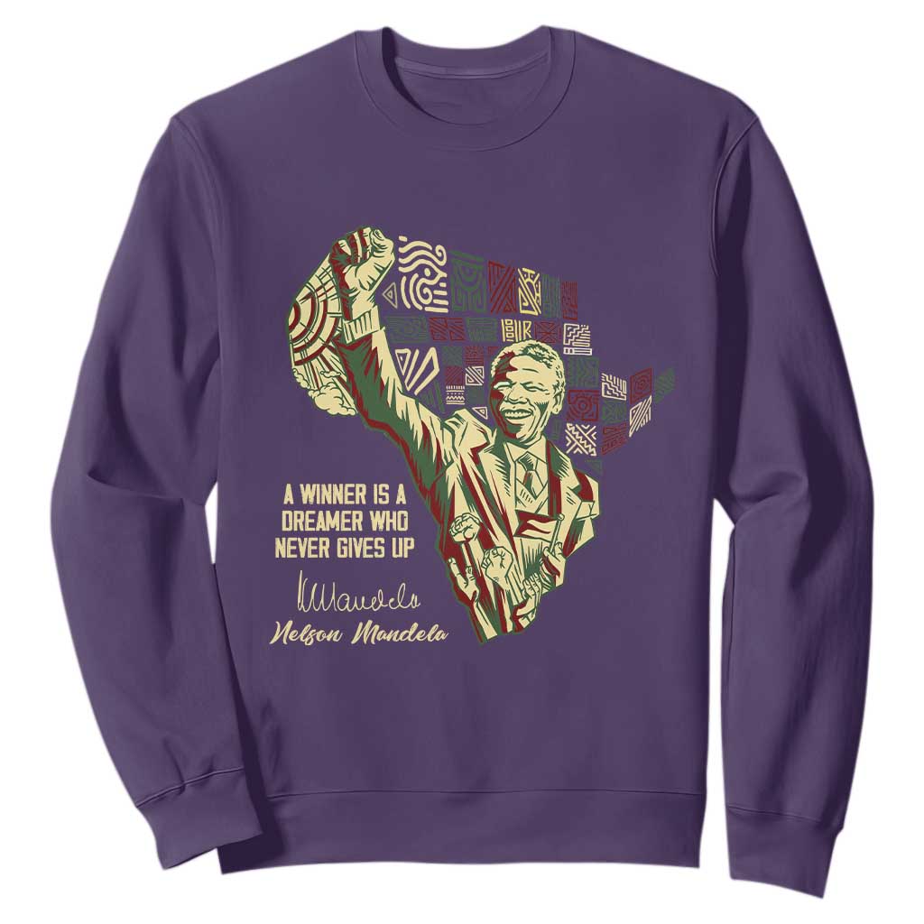 Nelson Mandela Sweatshirt A Winner Is A Dreamer Who Never Gives Up