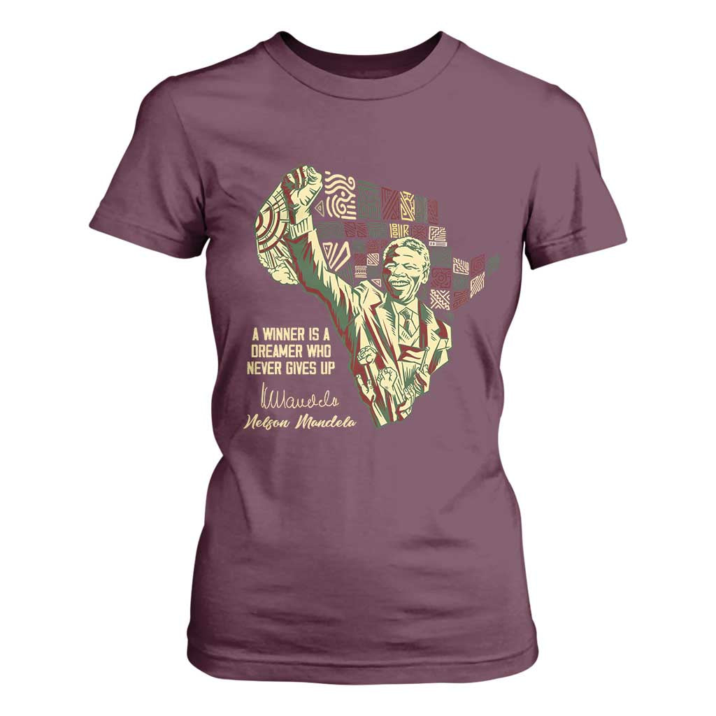 Nelson Mandela T Shirt For Women A Winner Is A Dreamer Who Never Gives Up
