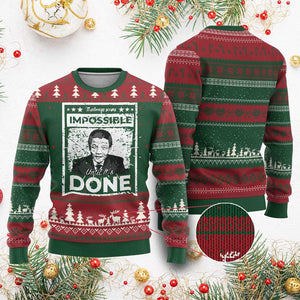 Nelson Mandela Ugly Christmas Sweater It Always Seems Impossible Until It's Done