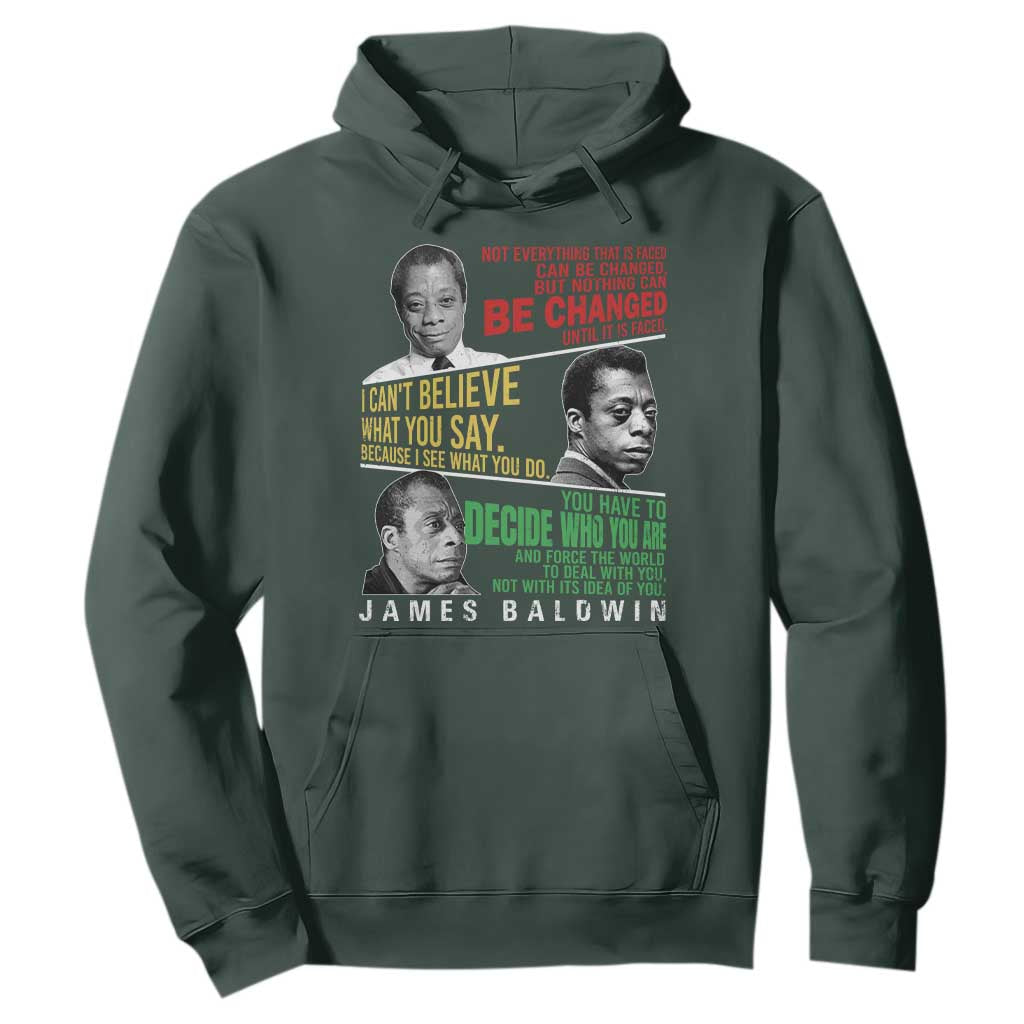 James Baldwin Hoodie Famous Quotes Nothing Can Be Changed Until It Is Faced
