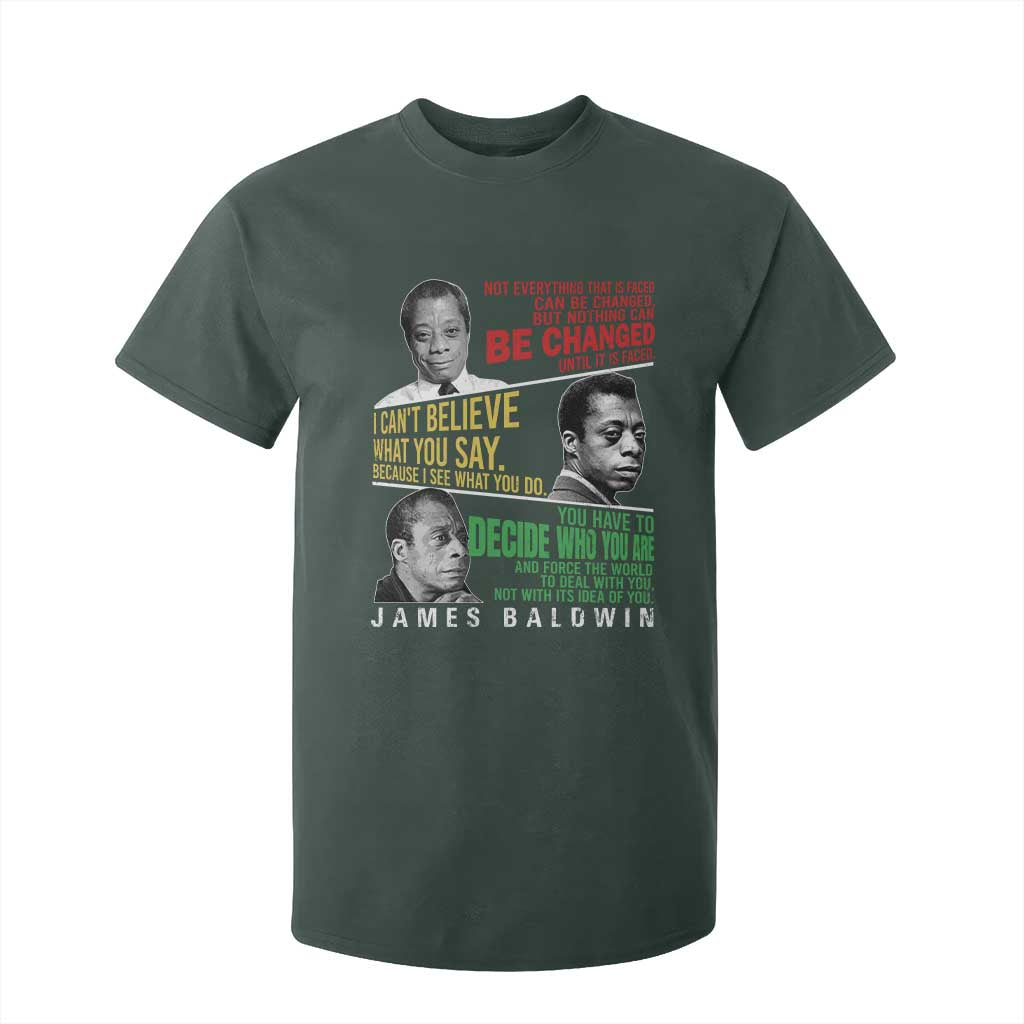 James Baldwin T Shirt For Kid Famous Quotes Nothing Can Be Changed Until It Is Faced