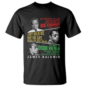James Baldwin T Shirt Famous Quotes Nothing Can Be Changed Until It Is Faced