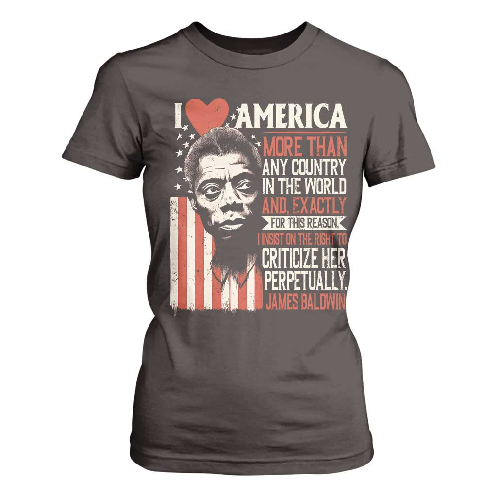 James Baldwin T Shirt For Women I Love America More Than Any Country In The World