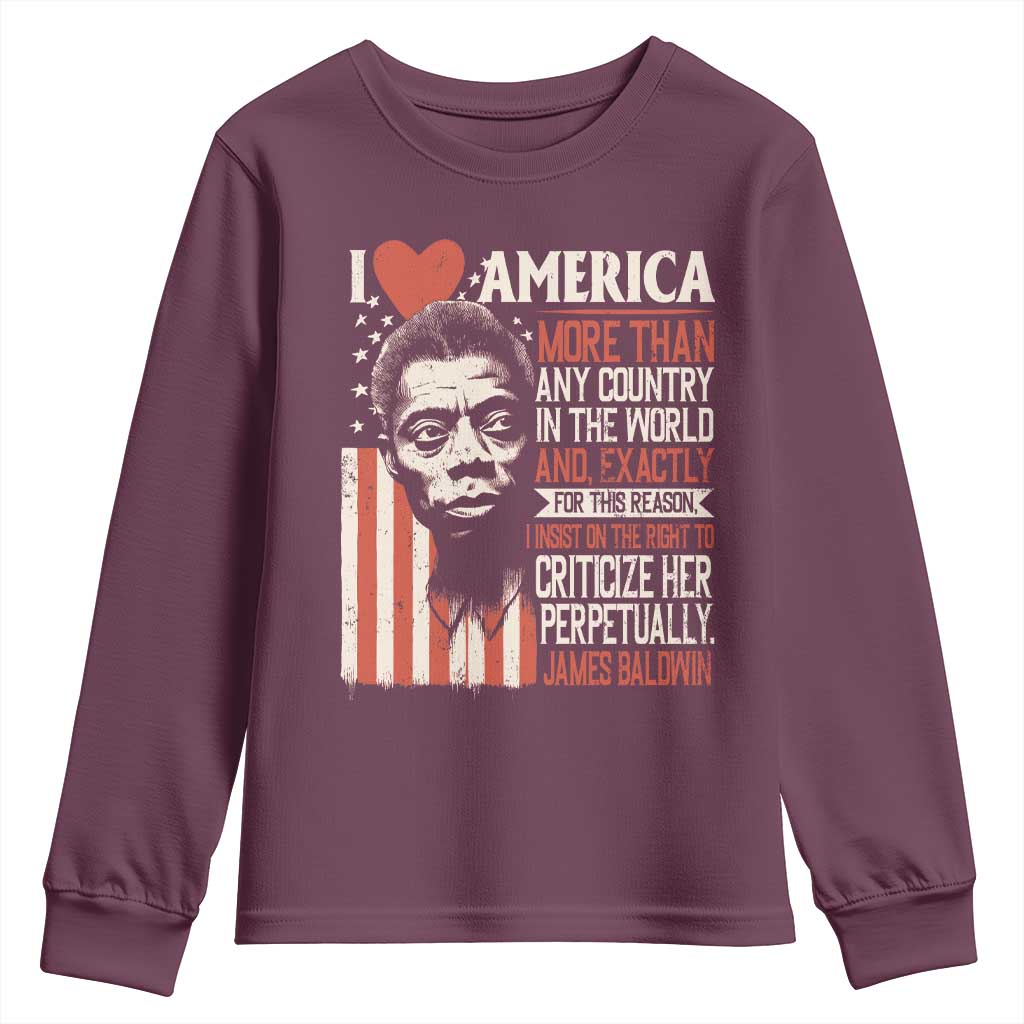 James Baldwin Youth Sweatshirt I Love America More Than Any Country In The World