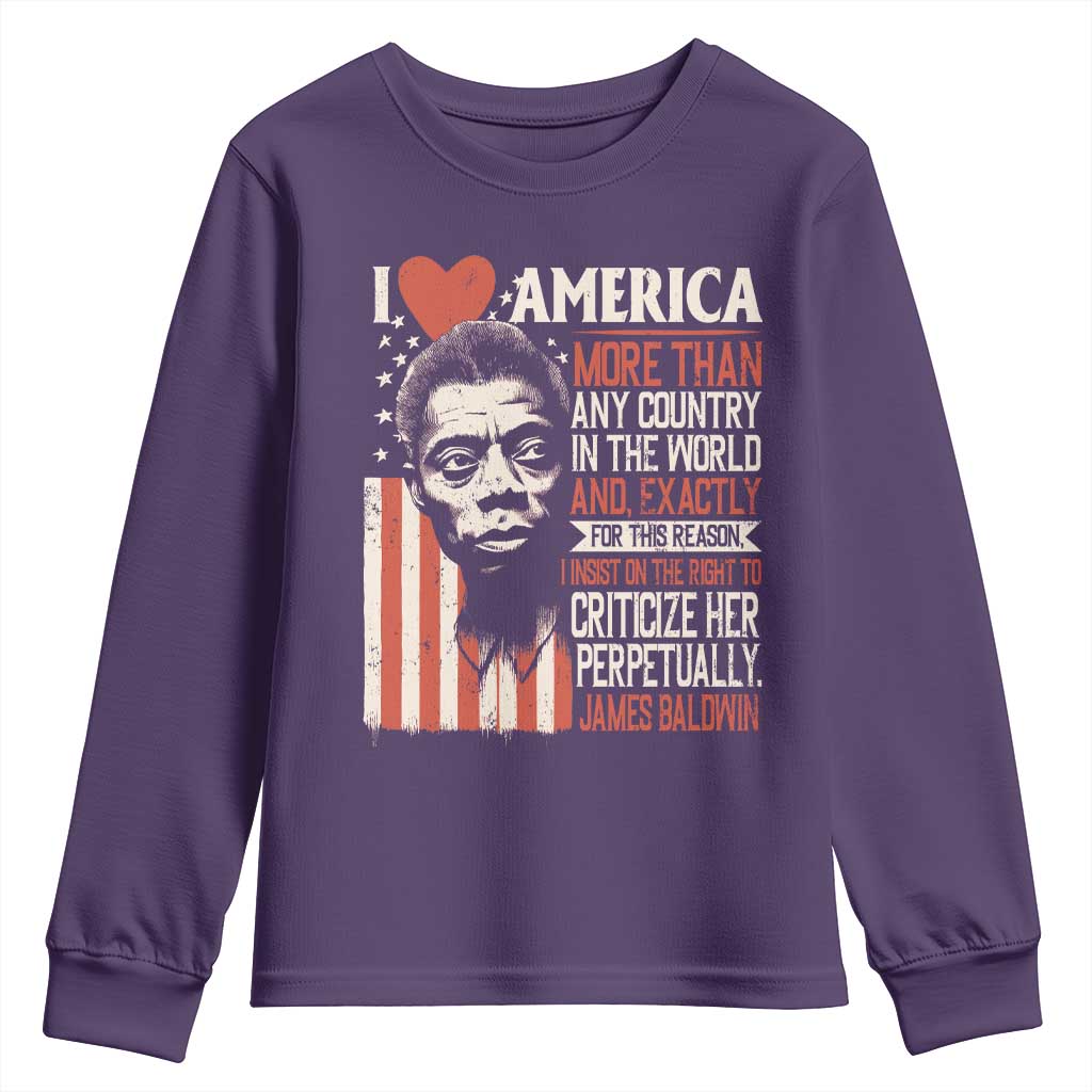 James Baldwin Youth Sweatshirt I Love America More Than Any Country In The World
