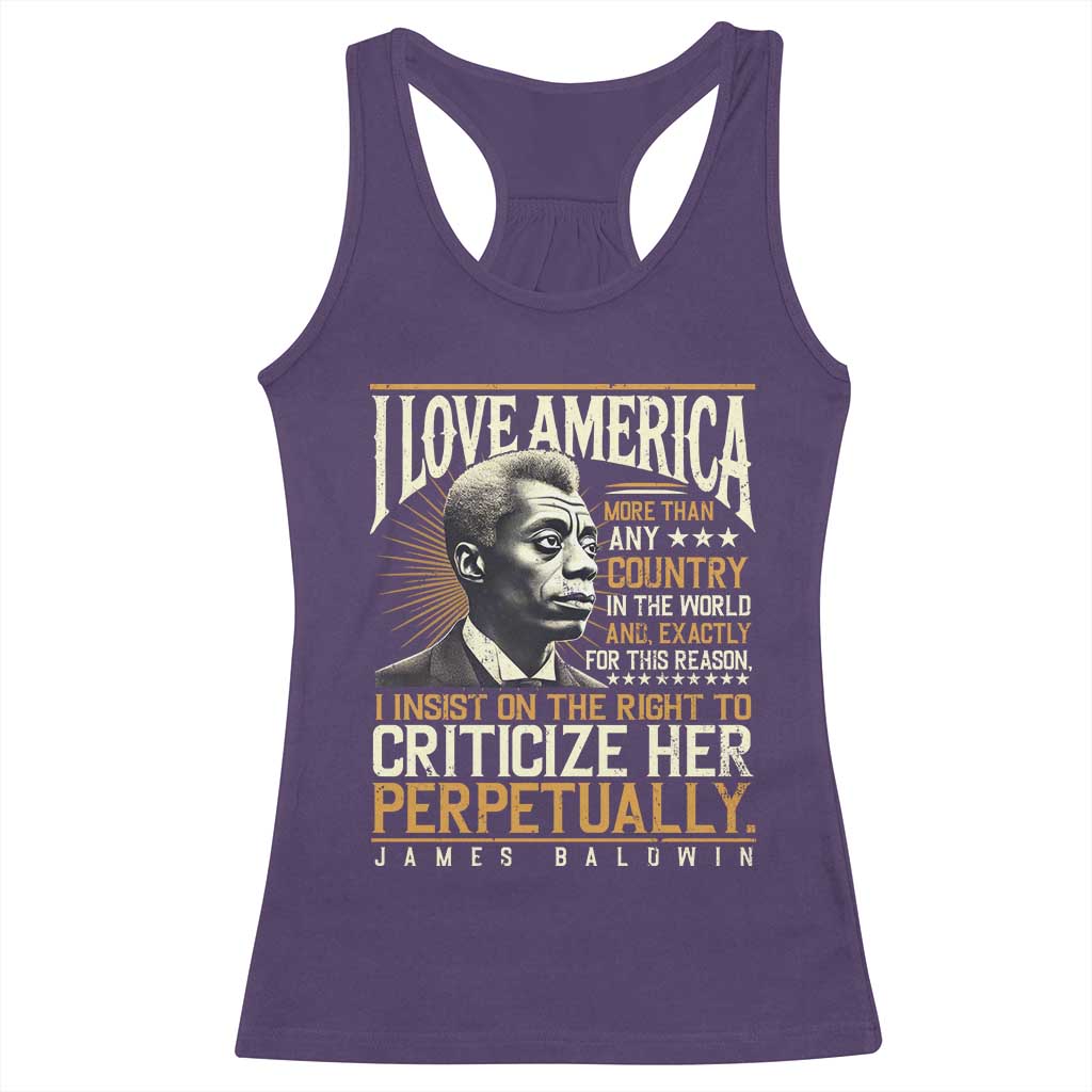 James Baldwin Racerback Tank Top I Love America More Than Any Country In The World Black History