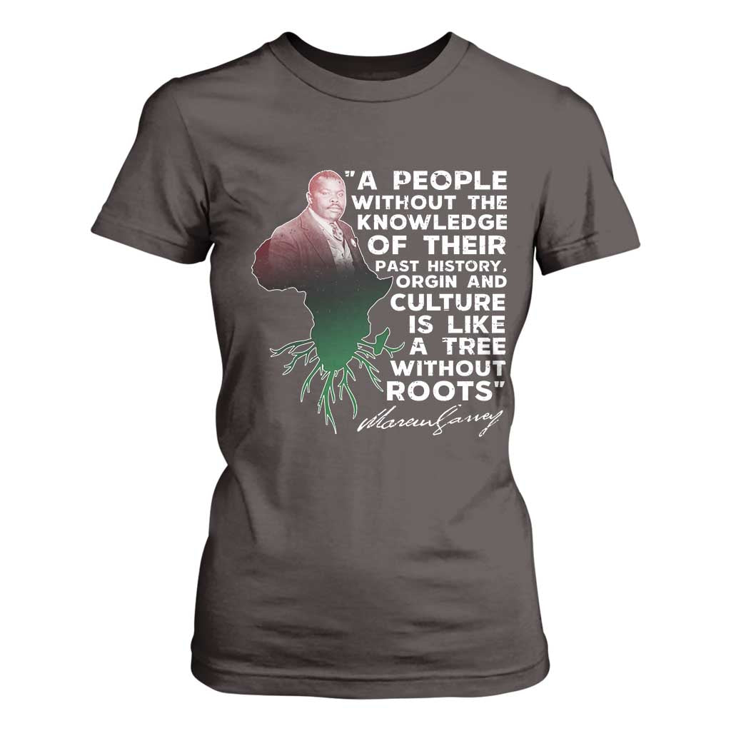 Marcus Garvey T Shirt For Women A People Without The Knowledge Of Their Past History Is Like A Tree Without Roots