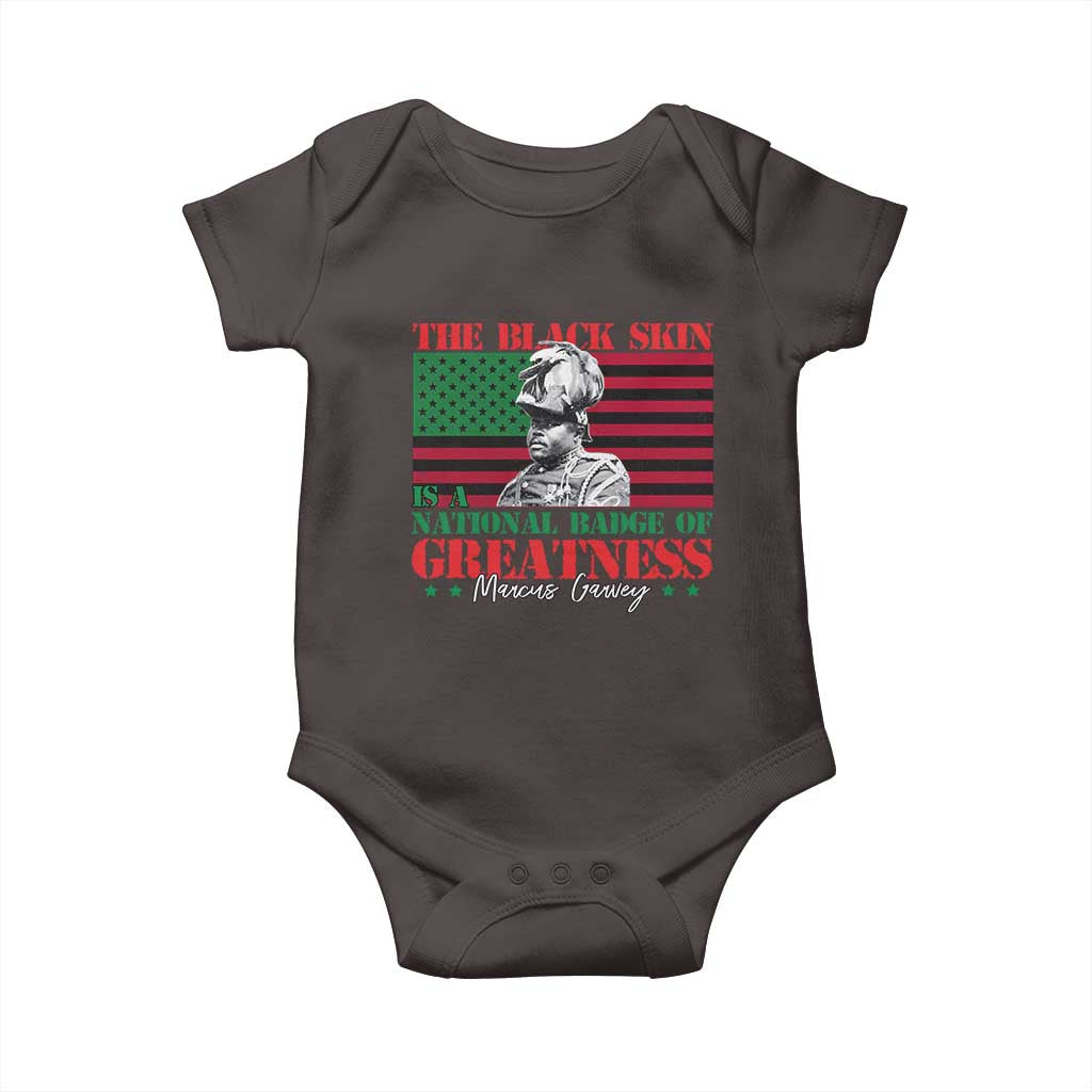 Marcus Garvey Baby Onesie The Black Skin Is A National Badge Of Greatness African American Flag