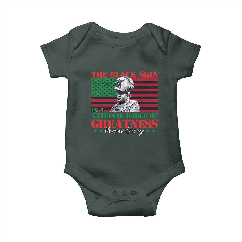Marcus Garvey Baby Onesie The Black Skin Is A National Badge Of Greatness African American Flag