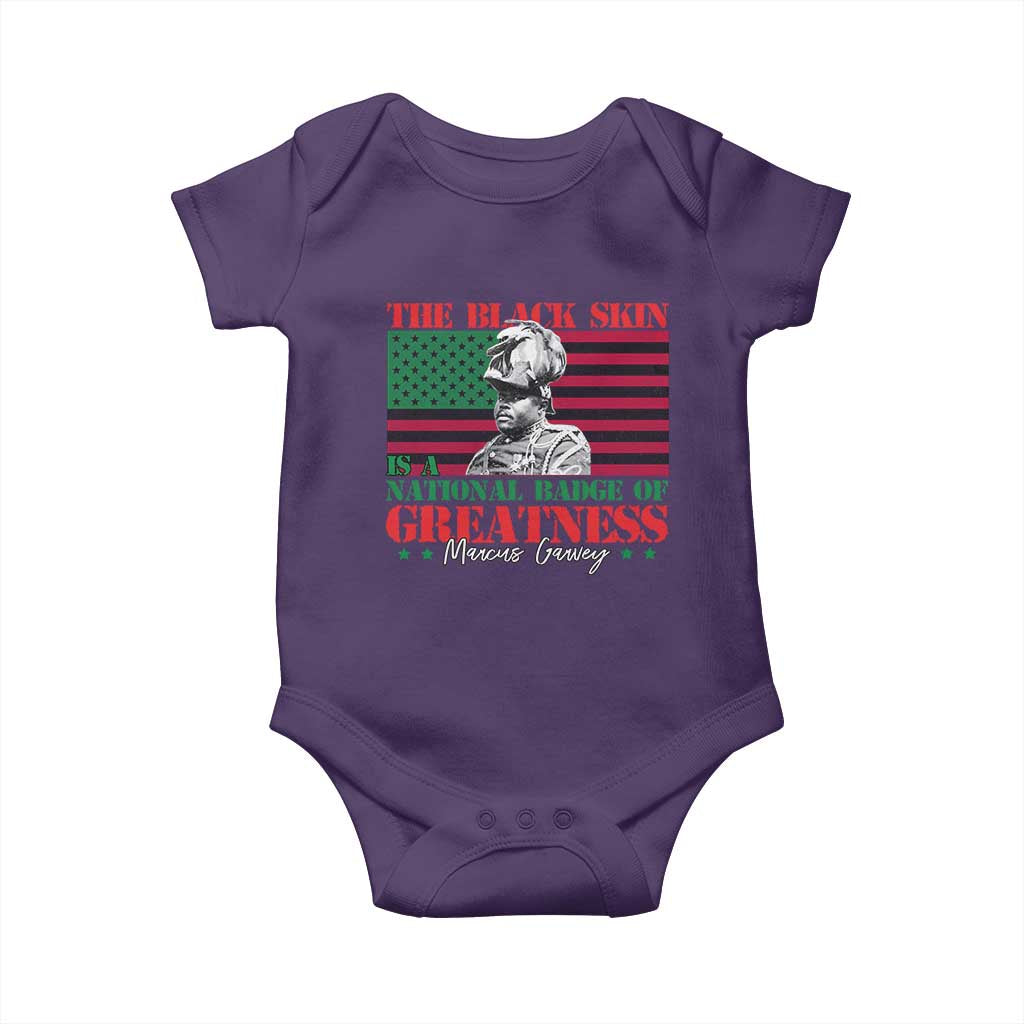 Marcus Garvey Baby Onesie The Black Skin Is A National Badge Of Greatness African American Flag