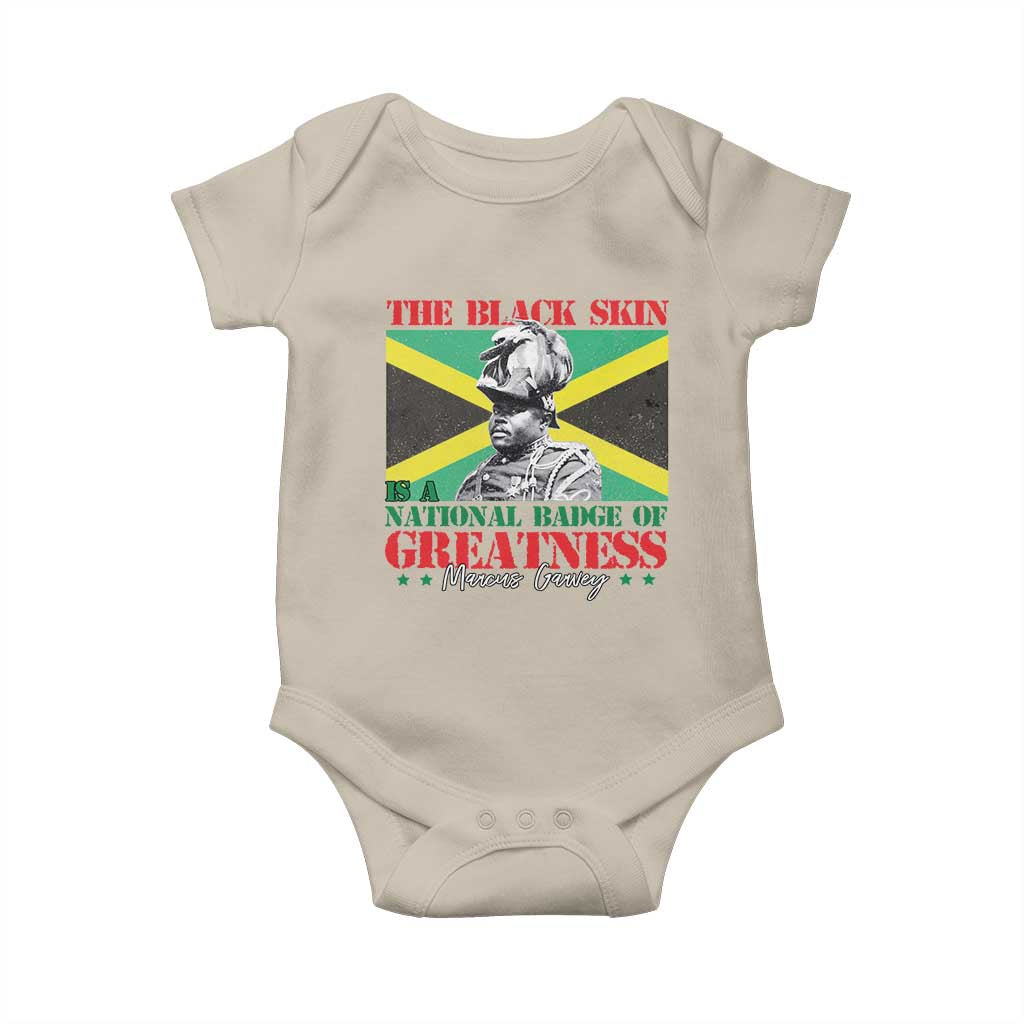 Marcus Garvey Baby Onesie The Black Skin Is A National Badge Of Greatness Jamaican Flag