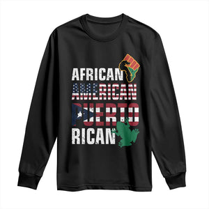 African American Puerto Rican Pride Long Sleeve Shirt