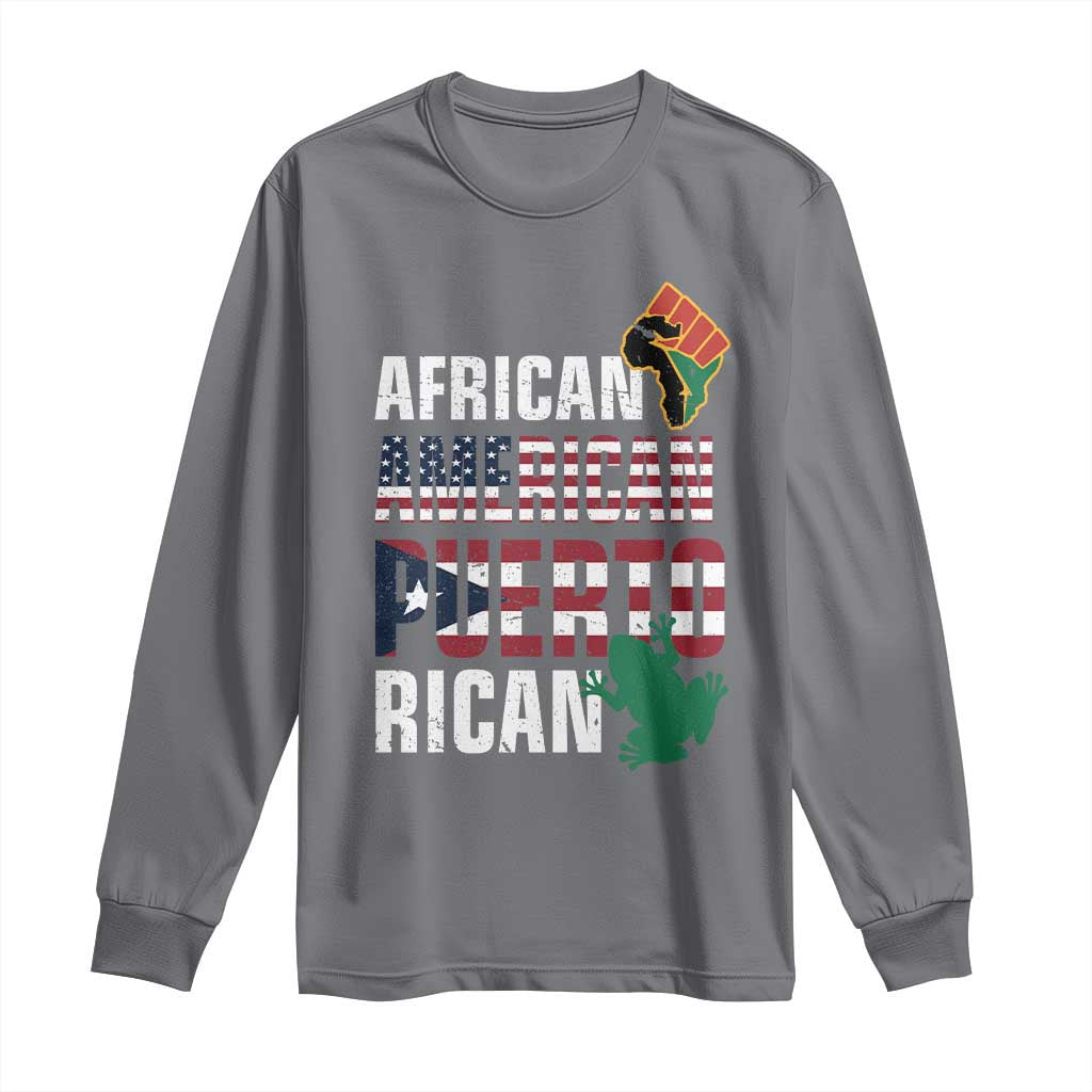 African American Puerto Rican Pride Long Sleeve Shirt