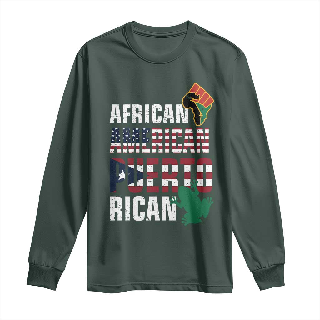 African American Puerto Rican Pride Long Sleeve Shirt
