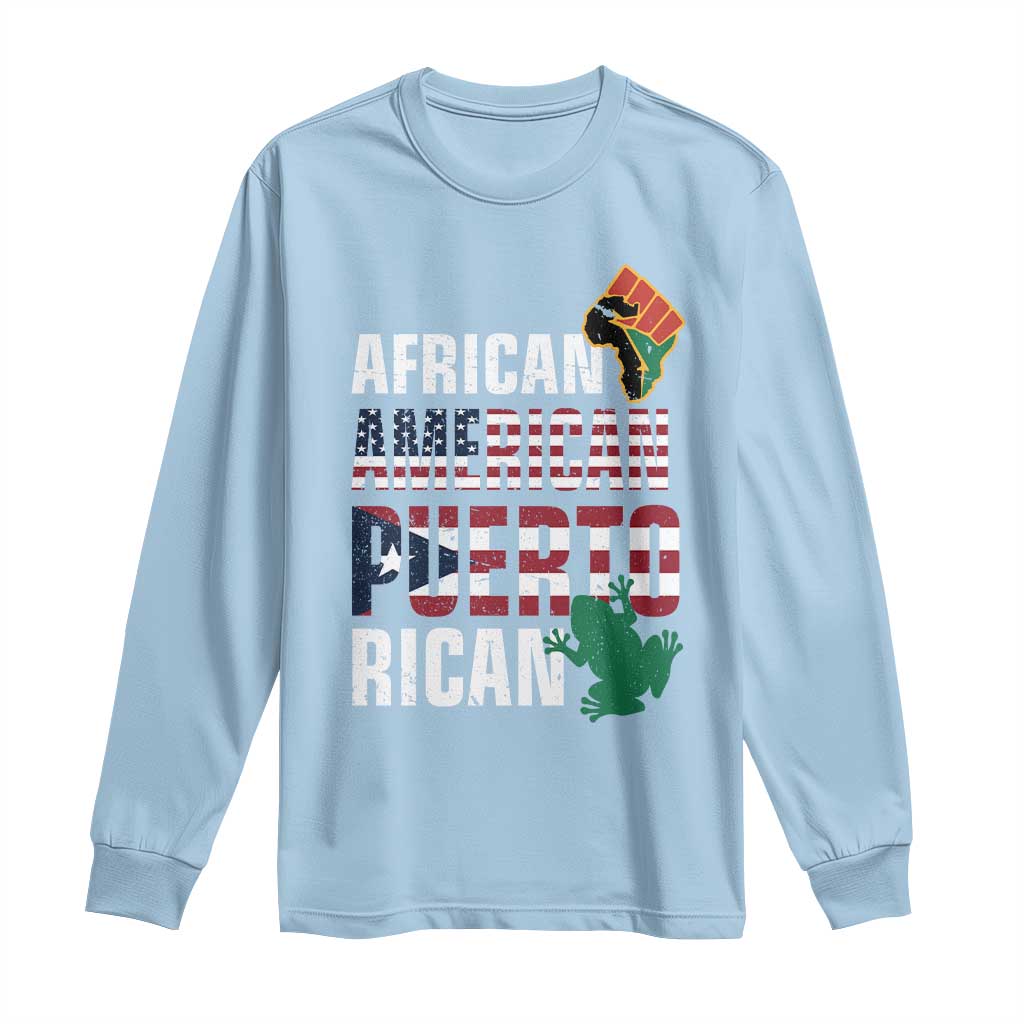 African American Puerto Rican Pride Long Sleeve Shirt