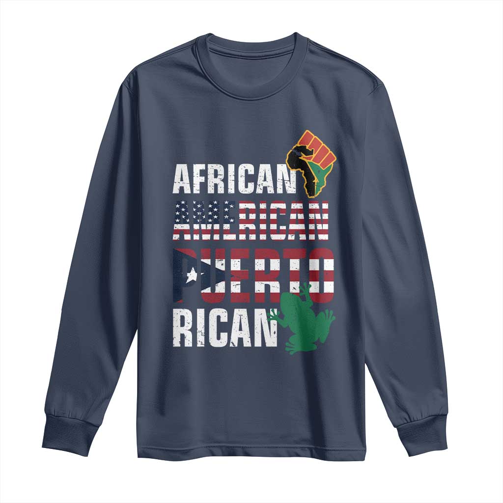 African American Puerto Rican Pride Long Sleeve Shirt