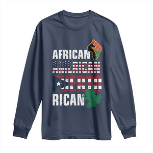 African American Puerto Rican Pride Long Sleeve Shirt