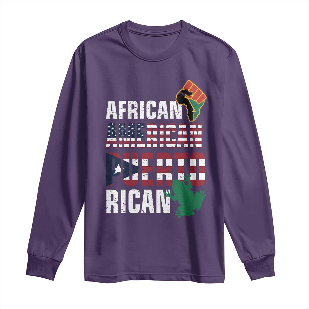 African American Puerto Rican Pride Long Sleeve Shirt