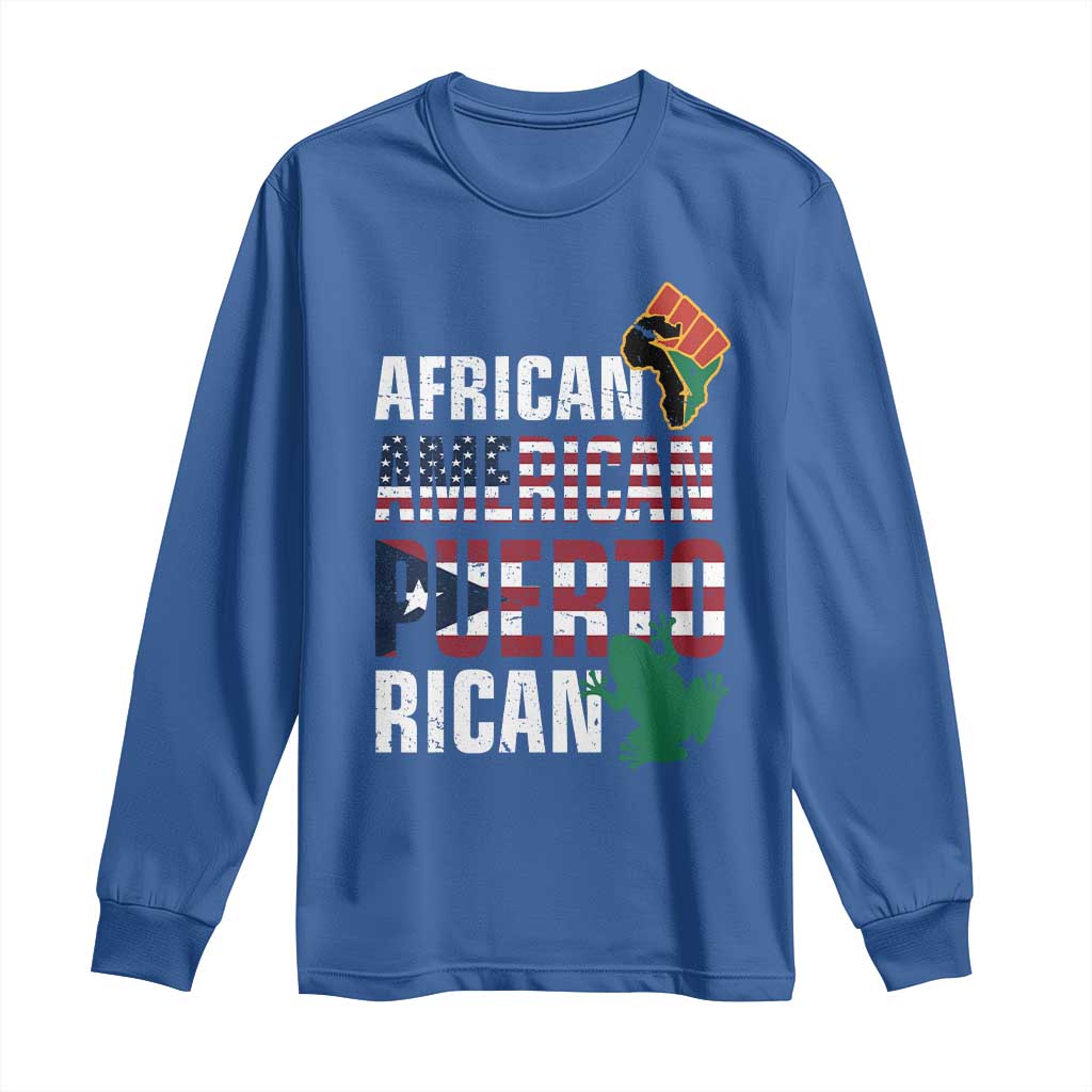African American Puerto Rican Pride Long Sleeve Shirt
