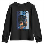 African American Dad Youth Long Sleeve Shirt Black History King Father Melanin Pride