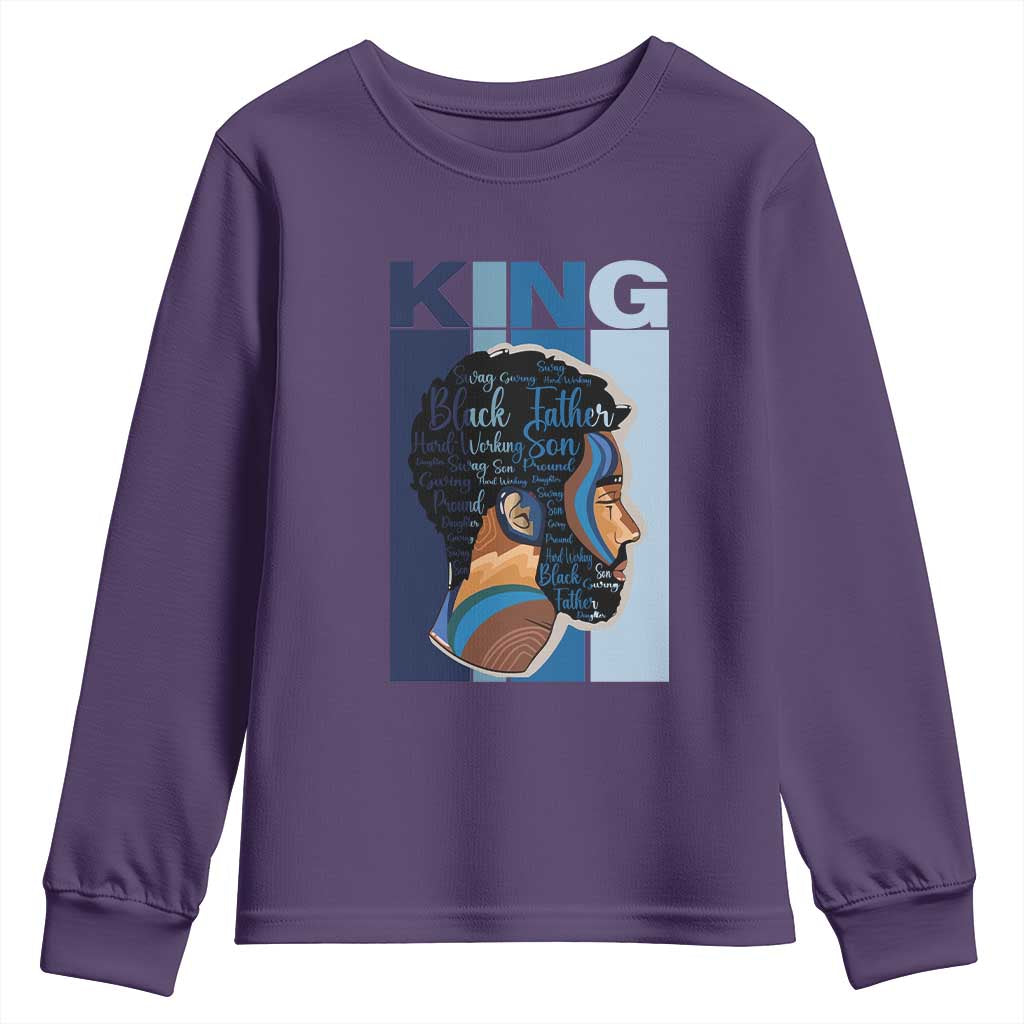 African American Dad Youth Long Sleeve Shirt Black History King Father Melanin Pride