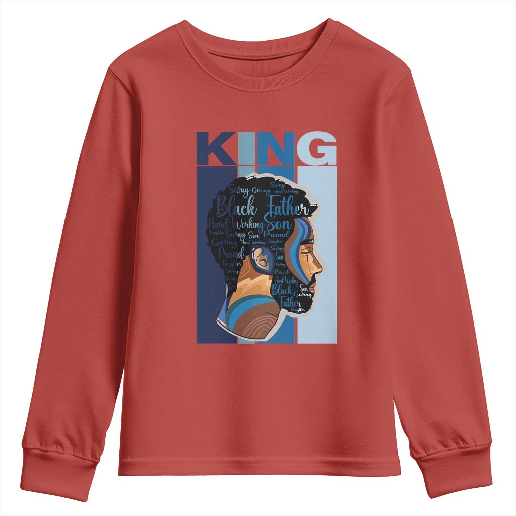 African American Dad Youth Long Sleeve Shirt Black History King Father Melanin Pride