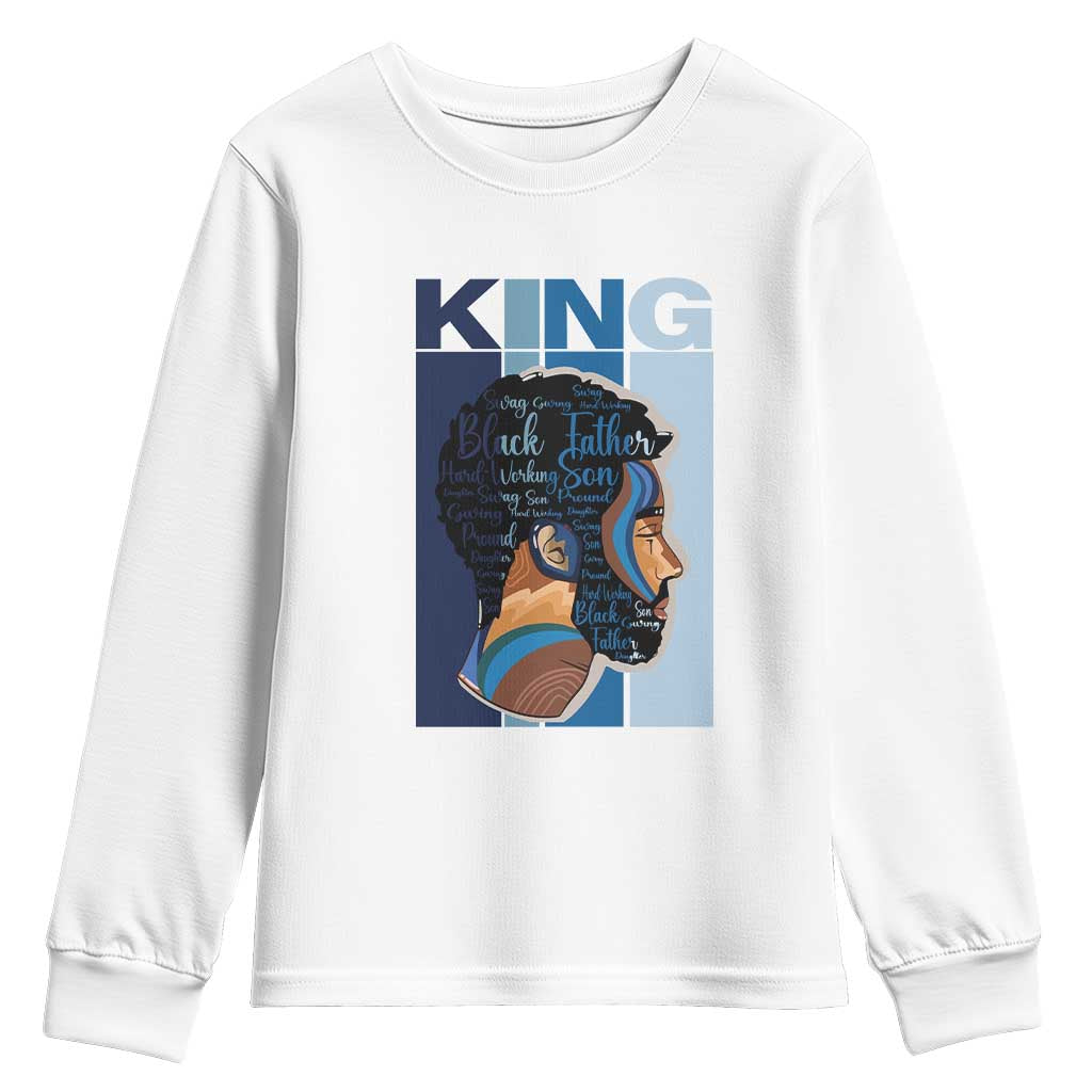 African American Dad Youth Long Sleeve Shirt Black History King Father Melanin Pride