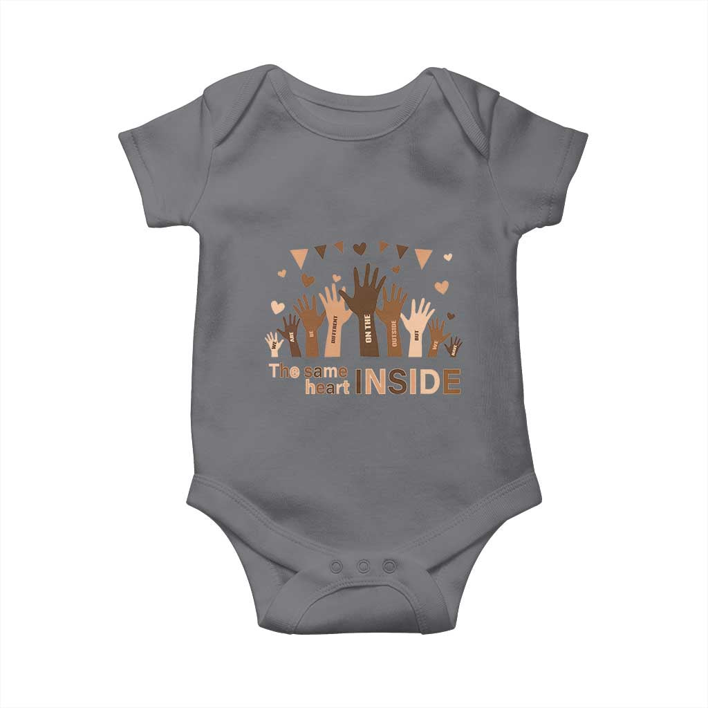 Black Civil Rights Baby Onesie We Can Be Different On The Outside But We Have The Same Heart Black History Month