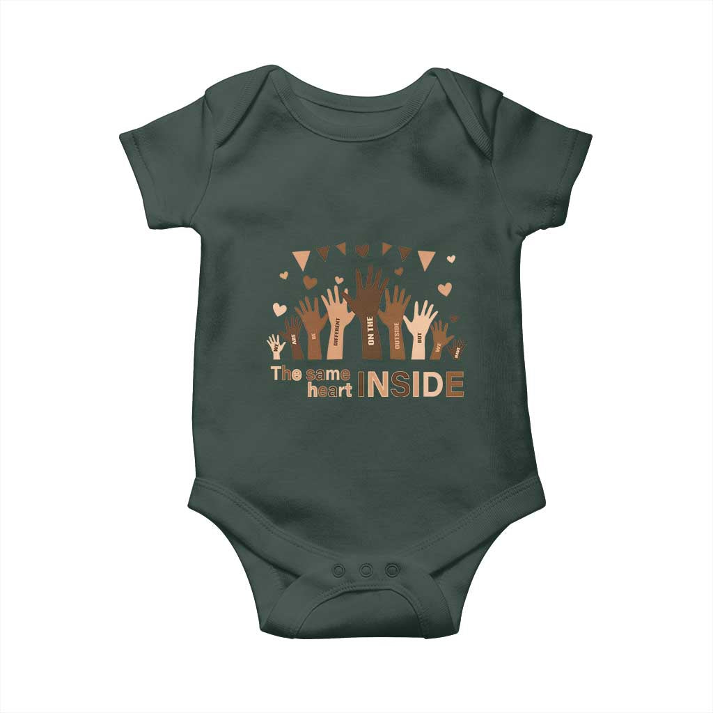 Black Civil Rights Baby Onesie We Can Be Different On The Outside But We Have The Same Heart Black History Month
