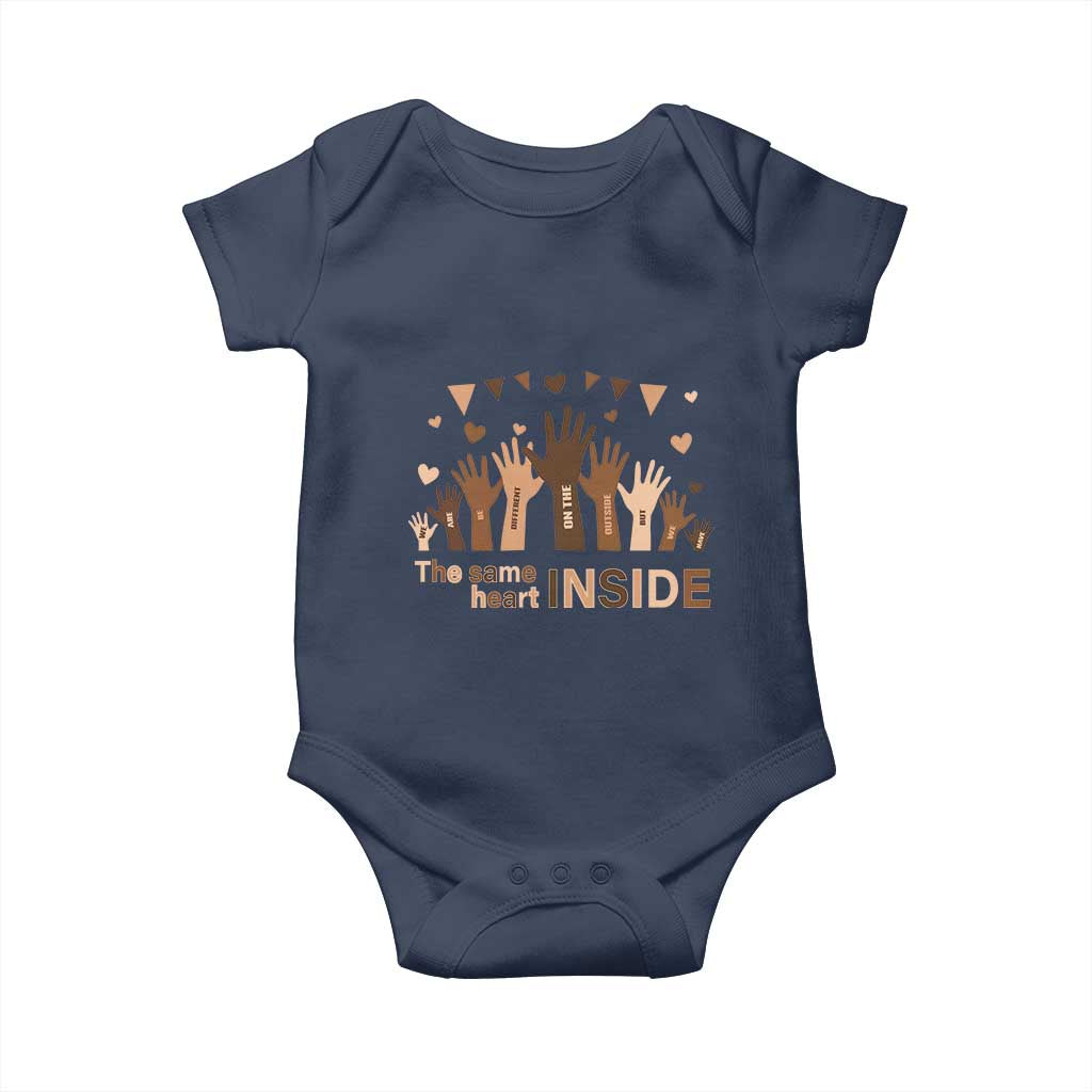 Black Civil Rights Baby Onesie We Can Be Different On The Outside But We Have The Same Heart Black History Month