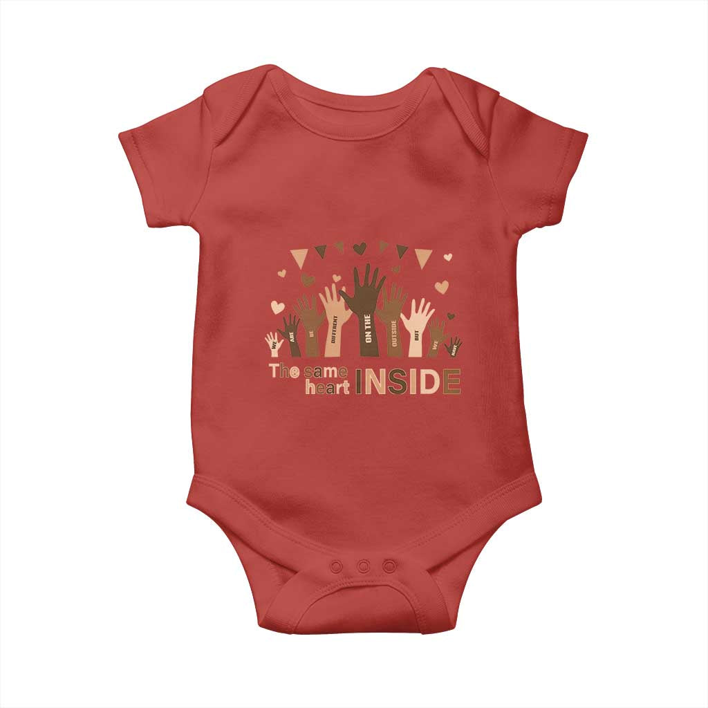 Black Civil Rights Baby Onesie We Can Be Different On The Outside But We Have The Same Heart Black History Month